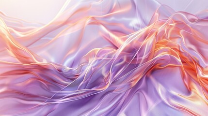 Canvas Print - Abstract wallpaper with metal ribbons and a rose gold to lavender gradient