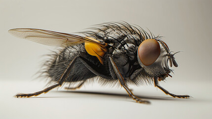 Wall Mural - Male fly on white background. Image generated by AI