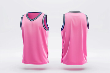 Wall Mural - pink basketball jersey template for team club, jersey sport, front and back, sleeveless tank top shirt