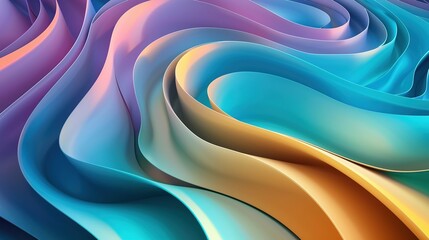 Sticker - Colorfull curvy Abstract 3D Background