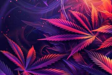 Wall Mural - Modern Cannabis Leaf Graphic