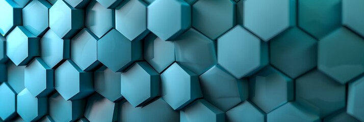 Wall Mural - a blue abstract background with hexagonal shapes