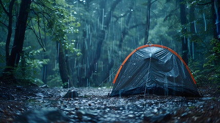 rain on the tent in the forest, tropic, quiet, calm, peaceful, meditation, camping, night.