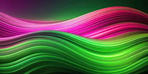 Wall Mural - Abstract green and pink waves background, abstract, waves, green, pink, background, design, vibrant, colorful, pattern