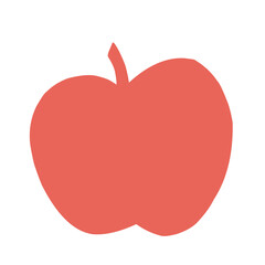 Flat vector red apple icon isolated on white background.