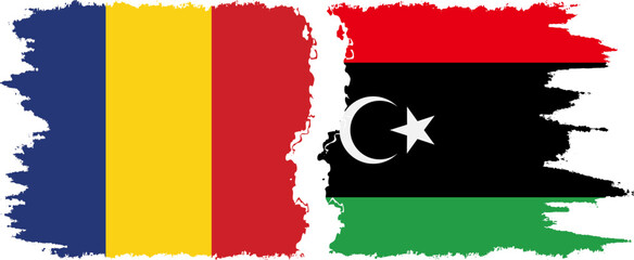 Wall Mural - Libya and Romania grunge flags connection vector