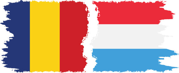 Wall Mural - Luxembourg and Romania grunge flags connection vector