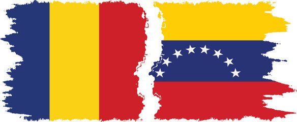 Wall Mural - Venezuela and Romania grunge flags connection vector