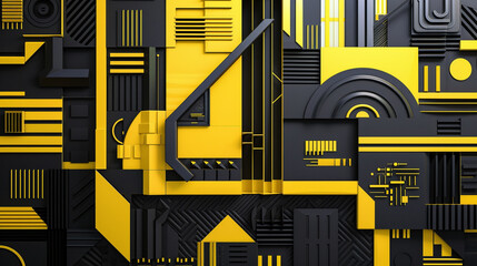 Black and Yellow Constructivism art background