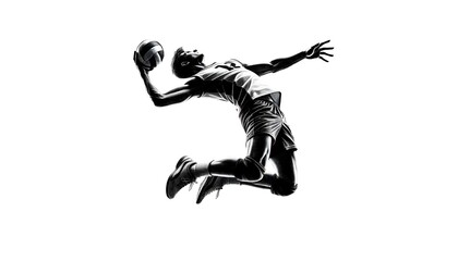 Wall Mural - Shadow of a volleyball player