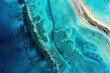 © furyon - aerial view of crystalline turquoise ocean swirling patterns of sandy shallows and deep blue channels tropical paradise from above