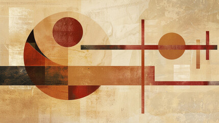 Wall Mural - Brown and beige Suprematism art background 