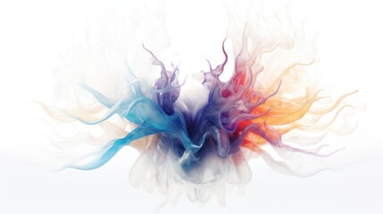 Canvas Print - Abstract colorful paint explosion on white.