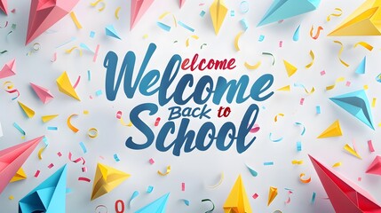 Welcome Back to School is prominently featured in the middle of the background, highlighted by a pristine, white backdrop. The surrounding decorative elements add a burst of colorwith rgb lights 