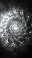 Canvas Print - abstract fractal black and white background