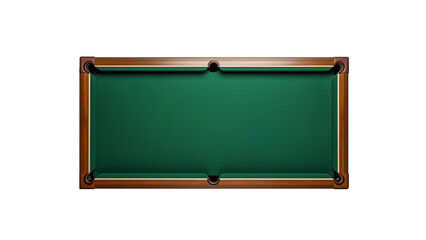 Wall Mural - billiard table top view cutout. isolated green billiard table on transparent background