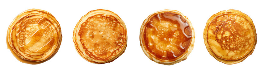 Wall Mural - pancake set cutout. set of tasty pancake on transparent background