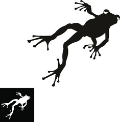 Wall Mural - Frog Black silhouette editable vector 