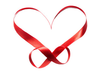 red heart ribbon  isolated