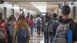 © ColdFire - High school students walking in a busy hallway