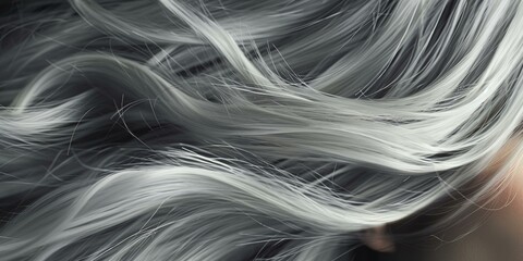 Wall Mural - A long, silvery hair with a lot of strands