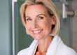 © pockygallery11 - Headshot of Smiling mid age woman standing in bathroom after shower