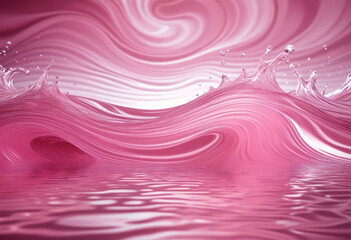 Sticker - Retro Pink Themed Flowing Water With Waves And Light Reflction Background Wallpaper Image