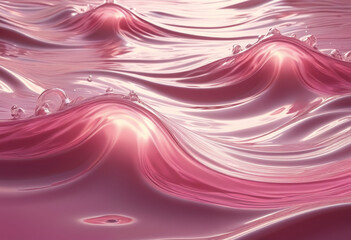 Sticker - Retro Pink Themed Flowing Water With Waves And Light Reflction Background Wallpaper Image