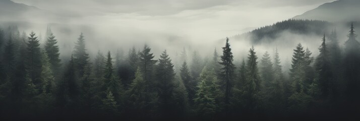 Wall Mural - Misty Forest Landscape