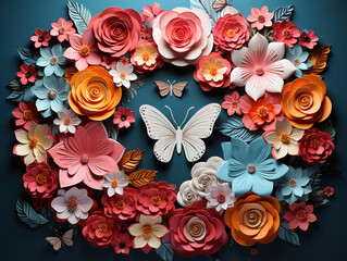 Wall Mural - Eyecatching Floral frame design