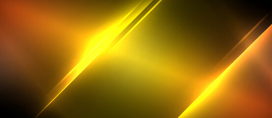Aufkleber - Neon dynamic diagonal light rays background. Techno digital geometric concept design for wallpaper, banner, presentation, background