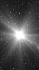 Wall Mural - traveling through monochrome star field in space. motion. deep space background with glowing star an