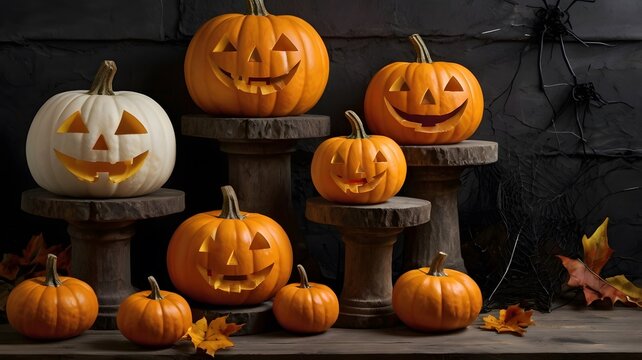 halloween pumpkins, ai generated