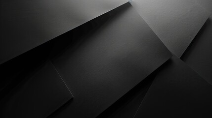 A subtle geometric texture, predominantly black with gentle gradients, perfect background. The shapes are soft and barely visible, creating an elegant and professional look