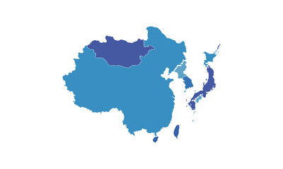  Map of Asia isolated modern colorful style. for website layouts, background, education, precise, customizable, Travel worldwide, map silhouette backdrop, earth geography, political, reports. 