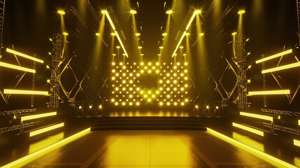 Wall Mural - Electronic Stage with Daz3D Style Lights, Nu Group Design, Horizon Views, Award-Winning Precision
