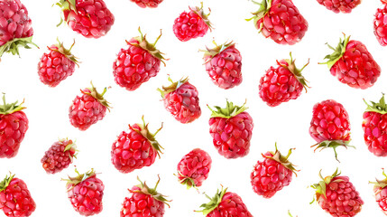 Wall Mural - Watercolor raspberry seamless pattern, watercolor illustration, background.