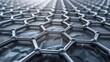 © Rostislav - Molecular graphene or carbon sheet with atomic structure, nanotechnology, mesh surface