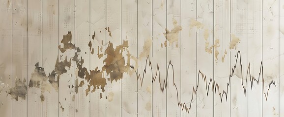 Wall Mural - A line graph showing a sudden drop in stock values against a neutral background.