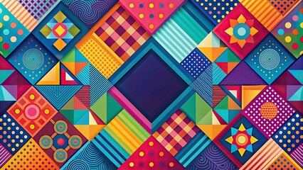 Wall Mural - Abstract background with colorful geometric shapes and patterns , geometric, abstract, background, design, vibrant, colorful