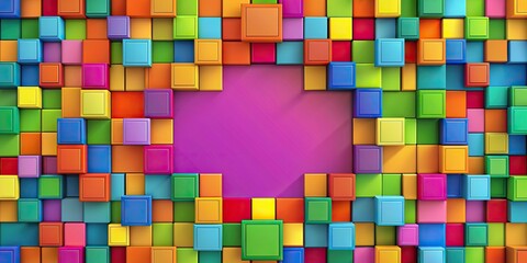 Wall Mural - Abstract geometric background with colorful squares, abstract, background, squares, geometric, pattern, design, texture, colorful