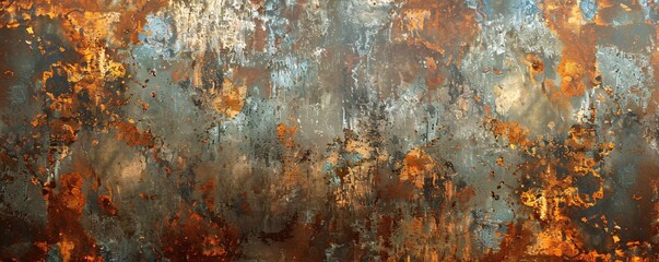 Colorful corrosion effects on a rusty metal texture, ideal for background designs