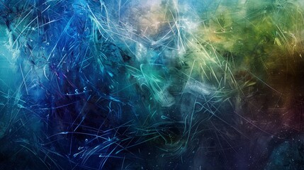 Wall Mural - Vivid abstract background with intricate brushstrokes bold contrasts and light sparkles