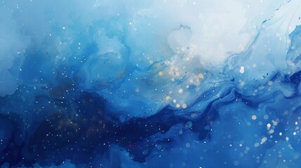Wall Mural - flowing brushstrokes inspired by watercolors dark blue to light blue gradient wallpaper