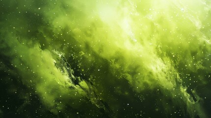 Wall Mural - Soft brushstrokes glowing particles dark olive to bright lime gradient wallpaper
