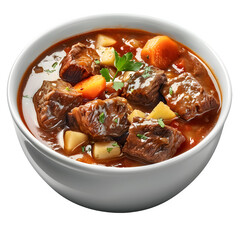 Wall Mural - Hearty beef stew in a white bowl