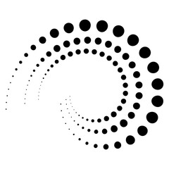 Wall Mural - halftone dotted speed lines circle. geometric art in circle form. round swirl movement symbol. halft