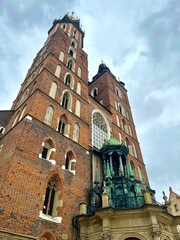 Wall Mural - Street with historical houses in Krakow old town, Poland