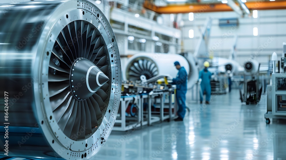 Aircraft Engine in a Manufacturing Facility Stock Photo | Adobe Stock