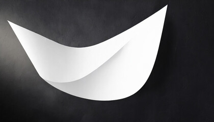 Wall Mural - white paper with folds on a black wall